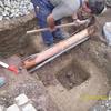 Fundament f&uuml;r Sandsteinpfosten